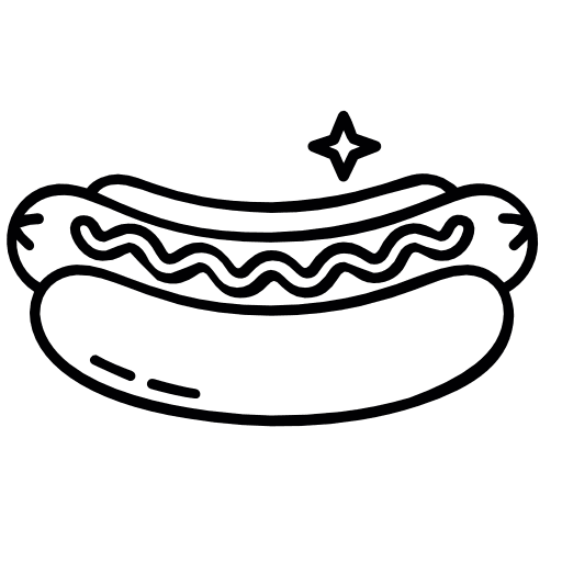 Hot Dog With Sauce On Top Outline Icon in SVG, PNG formats