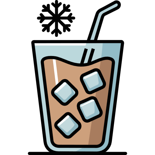 Iced Coffee Glass With Ice Cubes Icon in SVG, PNG formats