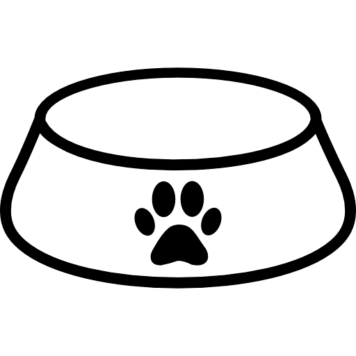 Pet Feeding Bowl Empty Outline Icon in SVG, PNG formats
