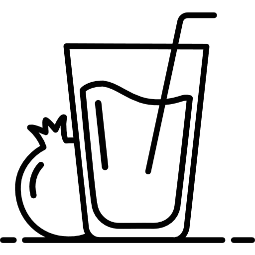 Pomegranate Juice Glass Outline Icon in SVG, PNG formats