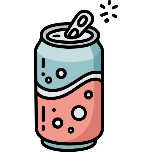 Soda Can With Bubbles Icon in SVG, PNG formats