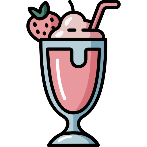 Strawberry Milkshake Glass Icon in SVG, PNG formats