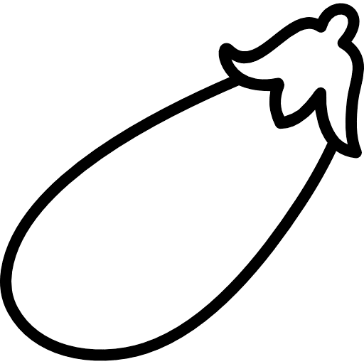 Eggplant Vegetable Outline Icon in SVG, PNG formats