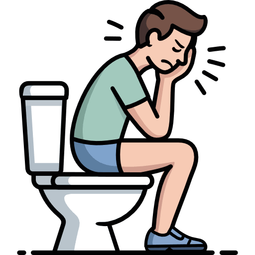 Man Struggling Face On Toilet Seat Icon in SVG, PNG formats