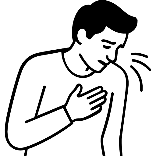 Person Difficulty Breathing Outline Icon in SVG, PNG formats