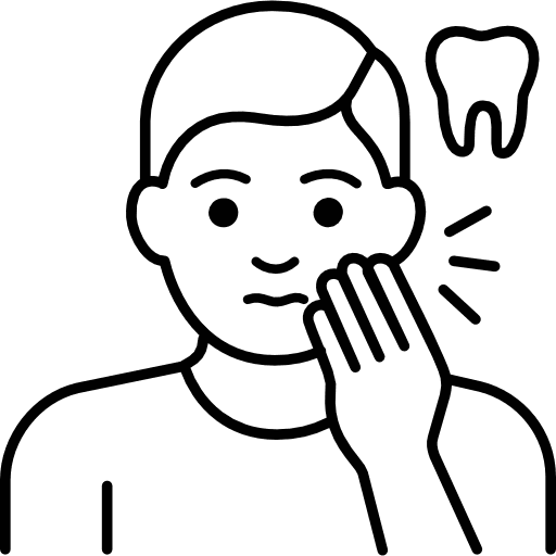 Person Tooth Pain Outline Icon in SVG, PNG formats