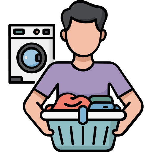 Man Holding A Laundry Basket Icon in SVG, PNG formats