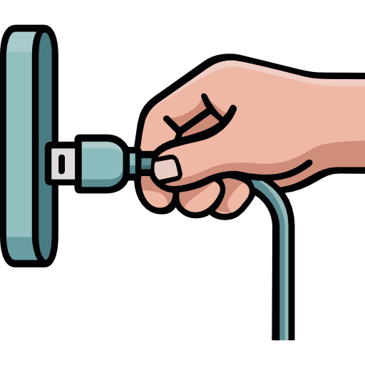 Plugging A Charging Cable Into A Port Icon in SVG, PNG formats