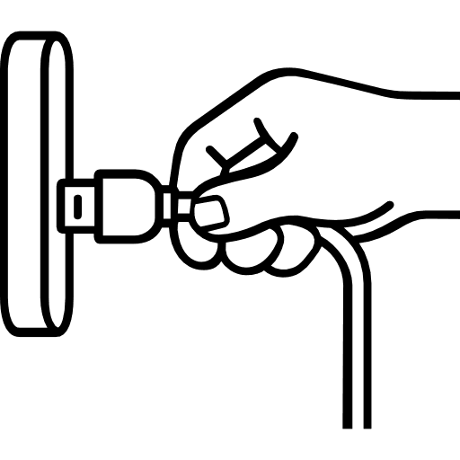 Plugging A Charging Cable Into A Port Outline Icon in SVG, PNG formats