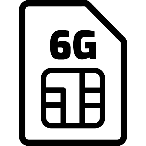6G Sim Card Icon in SVG, PNG formats