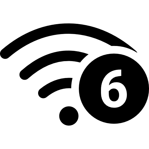 WiFi 6 Black Icon in SVG, PNG formats