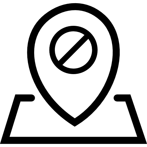 Ban Map Location Outline Icon in SVG, PNG formats