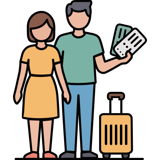 Couple Traveling Icon in SVG, PNG formats