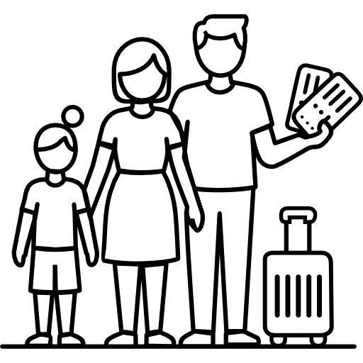 Family Traveling Outline Icon in SVG, PNG formats