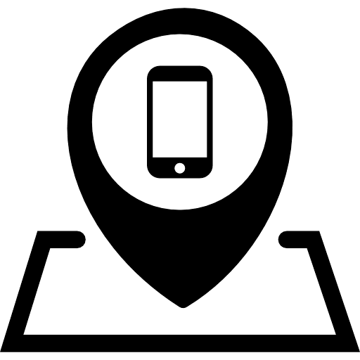 Mobile Phone Location Black Icon in SVG, PNG formats