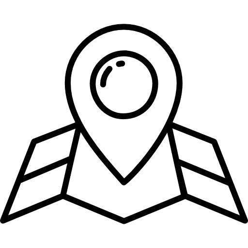 Navigation Map With Pin Outline Icon in SVG, PNG formats