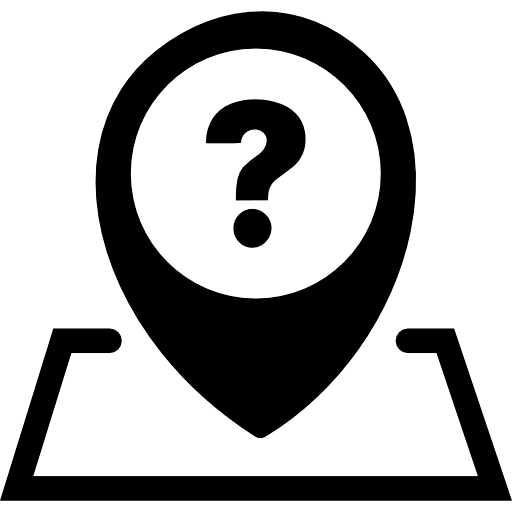 Unknown Map Location Black Icon in SVG, PNG formats