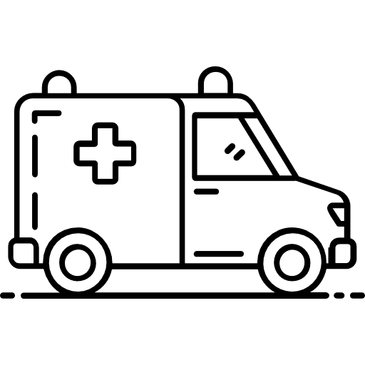 Ambulance Outline Icon in SVG, PNG formats