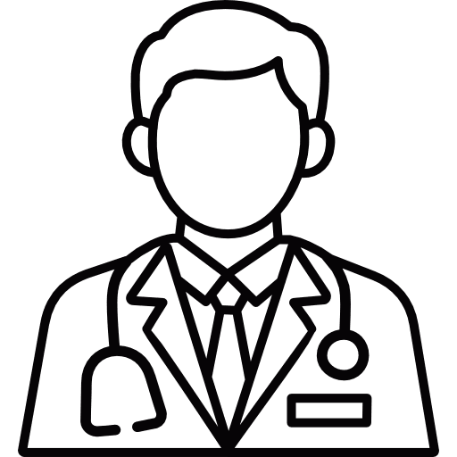 Man Doctor On White Coat Outline Icon in SVG, PNG formats