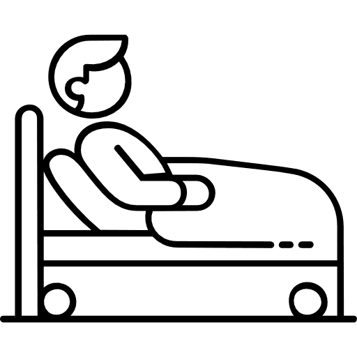 Person Lying In A Bed Outline Icon in SVG, PNG formats