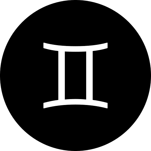Gemini Sign Round Black Icon in SVG, PNG formats