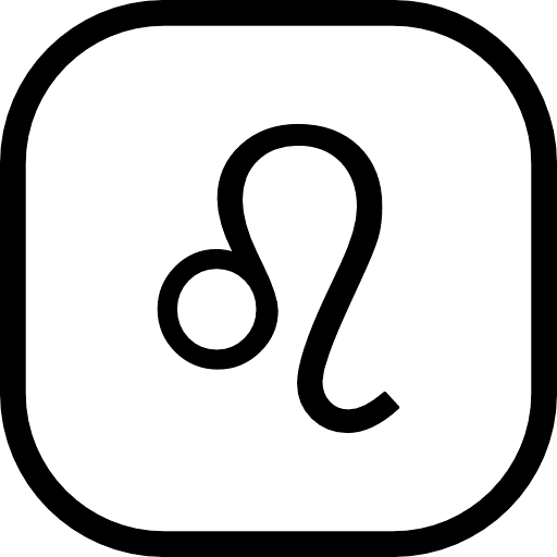 Leo Sign Square Black Outline Icon in SVG, PNG formats