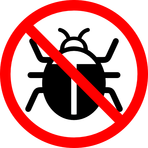 No Insect Bug Black Icon in SVG, PNG formats