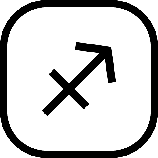 Sagittarius Sign Square Black Outline Icon in SVG, PNG formats
