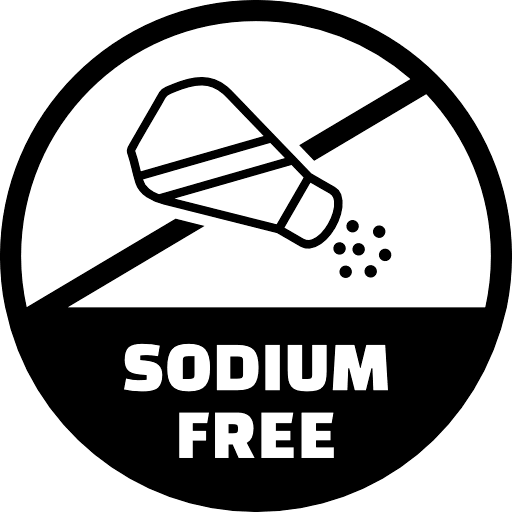 Sodium Free Sign Black Icon in SVG, PNG formats