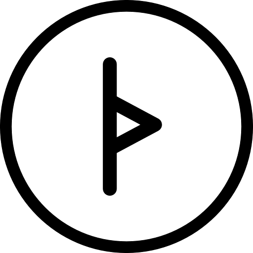 Thurisaz Sign Round Black Outline Icon in SVG, PNG formats
