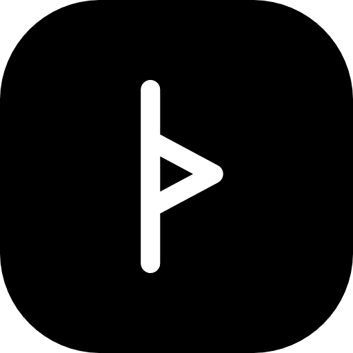 Thurisaz Sign Square Black Icon in SVG, PNG formats