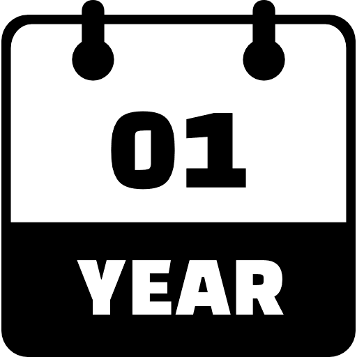 1 Year Black Icon in SVG, PNG formats