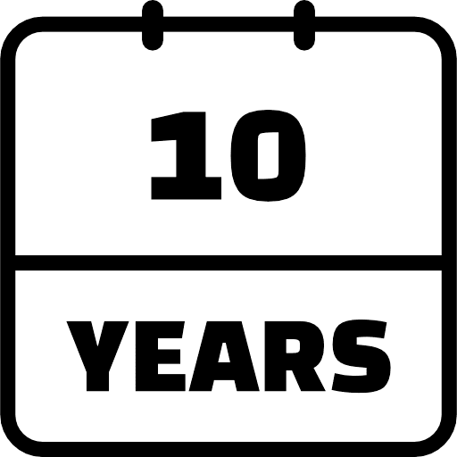 10 Years Outline Icon in SVG, PNG formats