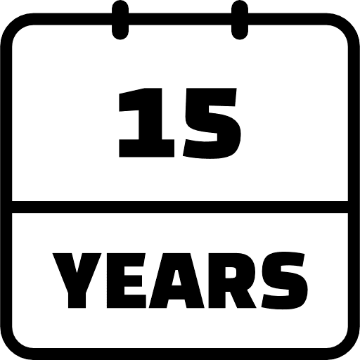 15 Years Outline Icon in SVG, PNG formats