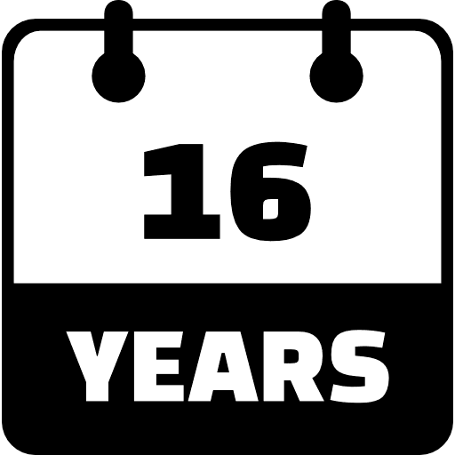 16 Years Black Icon in SVG, PNG formats