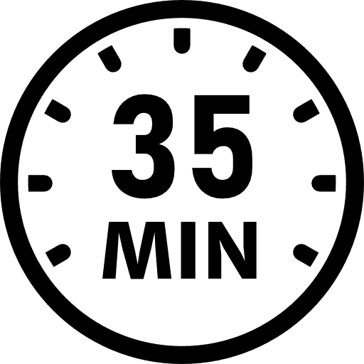 35 Minutes Black Icon in SVG, PNG formats