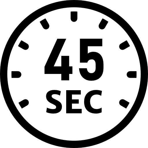 45 Seconds Black Icon in SVG, PNG formats