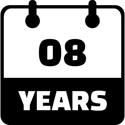 8 Years Black Icon in SVG, PNG formats
