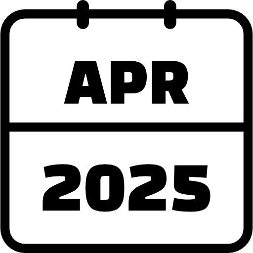 April 2025 Outline Icon in SVG, PNG formats