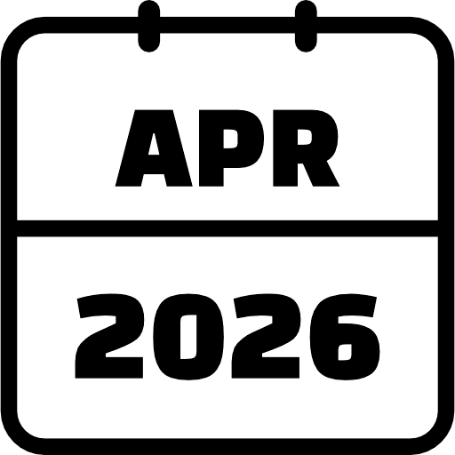 April 2026 Outline Icon in SVG, PNG formats