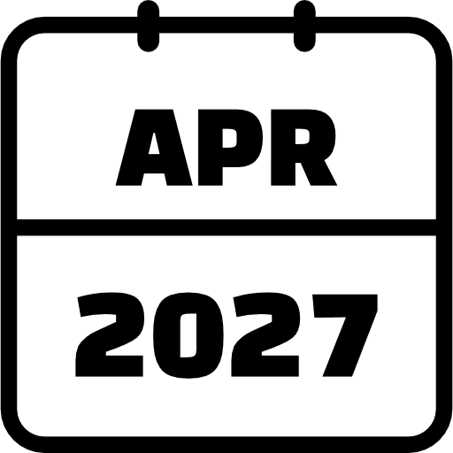 April 2027 Outline Icon in SVG, PNG formats