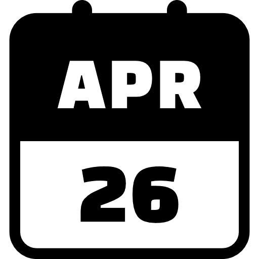 April 26 Black Icon in SVG, PNG formats
