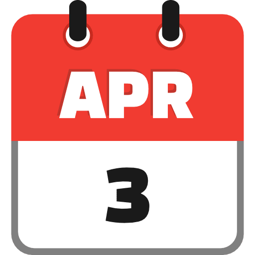 April 3 Icon in SVG, PNG formats