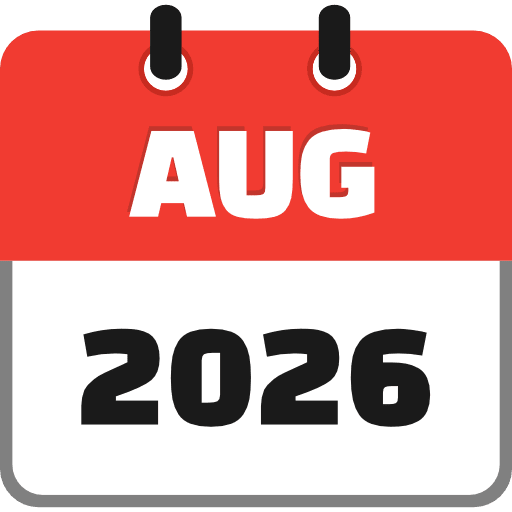 August 2026 Icon in SVG, PNG formats