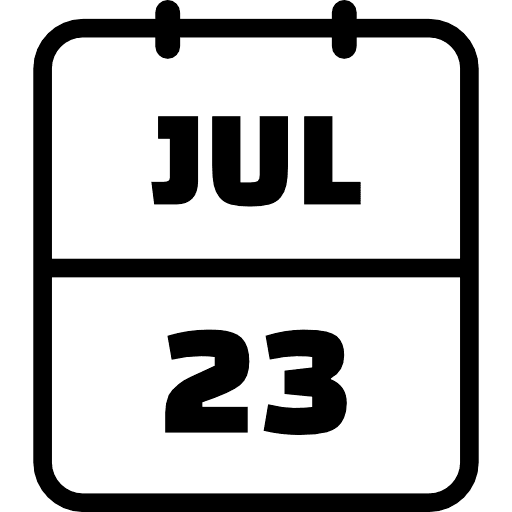 Calendar July 23 Icon in SVG, PNG formats