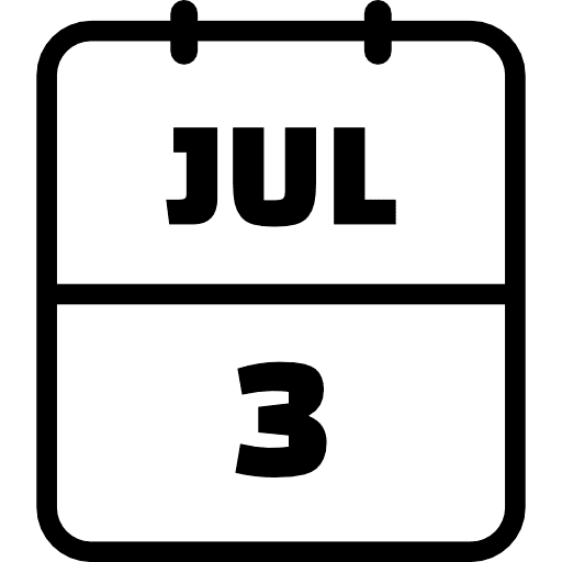 Calendar July 3 Icon in SVG, PNG formats