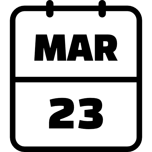 Calendar March 23 Icon in SVG, PNG formats