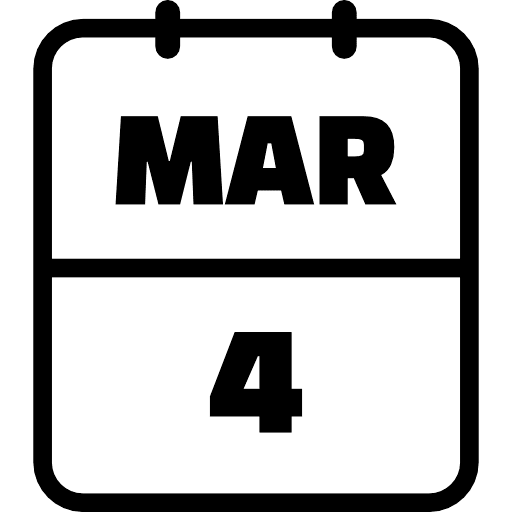 Calendar March 4 Icon in SVG, PNG formats