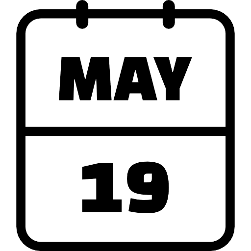 Calendar May 19 Icon in SVG, PNG formats