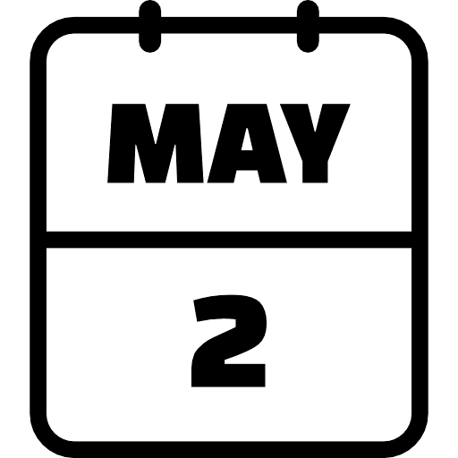Calendar May 2 Icon in SVG, PNG formats